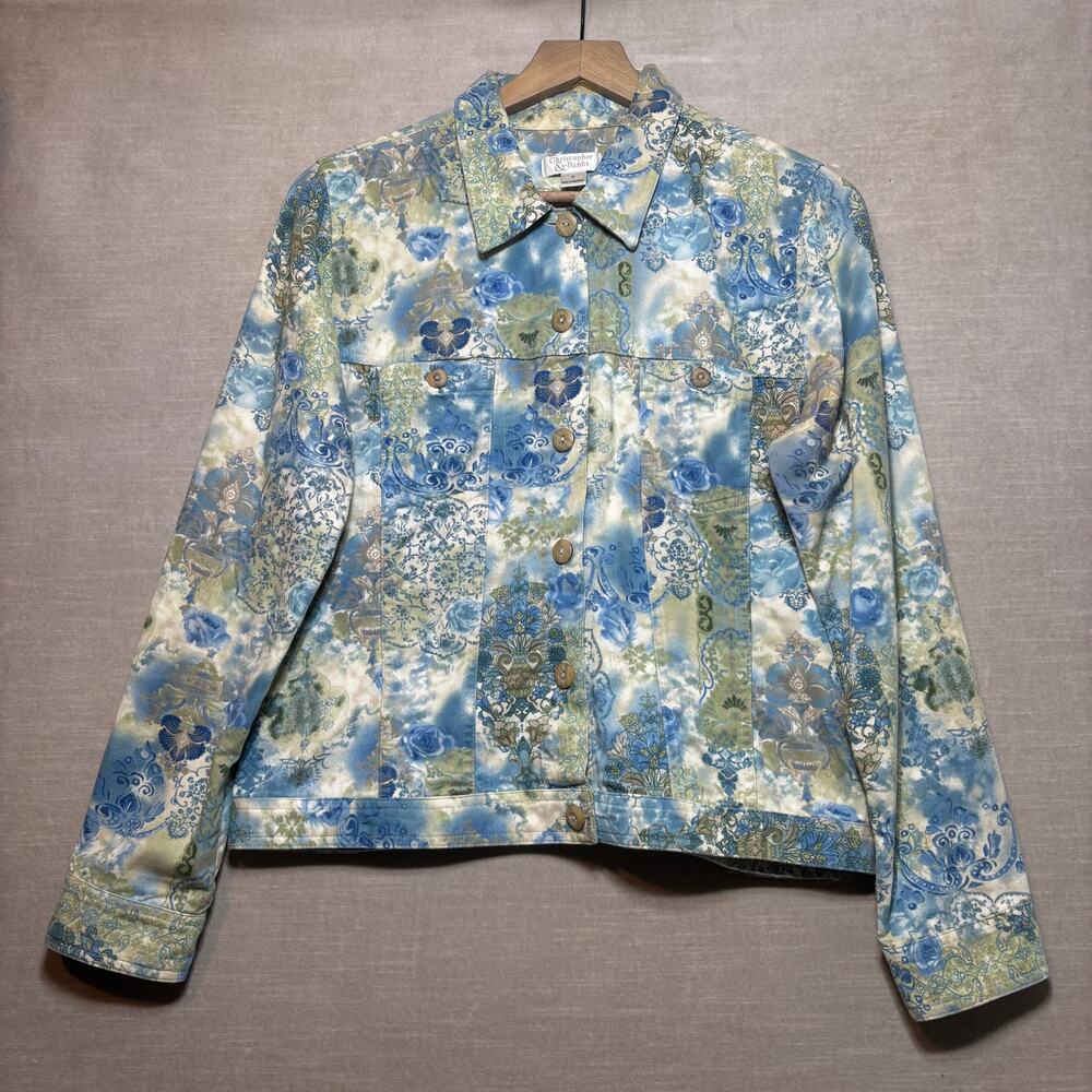 Christopher & Banks Floral Jacket S‎ Button Lightweight Cottagecore Artsy Casual
